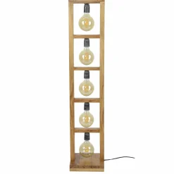 WoonStijl Vloerlamp 5L modulo houten frame / Massief acacia naturel