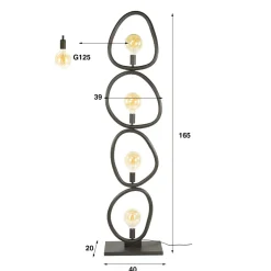 WoonStijl Vloerlamp 4L Pebble