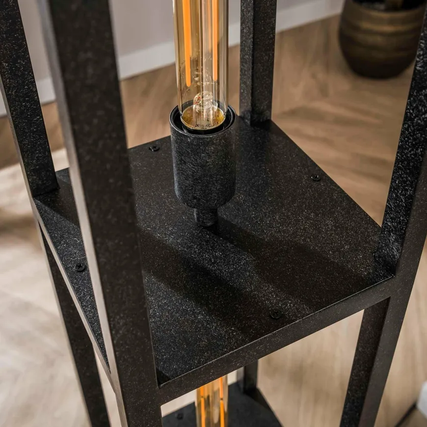 WoonStijl Vloerlamp 4L Quadra Artic Zwart