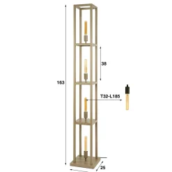 WoonStijl Vloerlamp 4L Quadra Beige