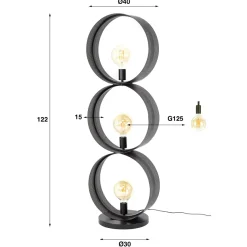 WoonStijl Vloerlamp 3L ring geperforeerd