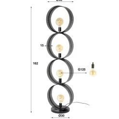 WoonStijl Vloerlamp 4L ring geperforeerd
