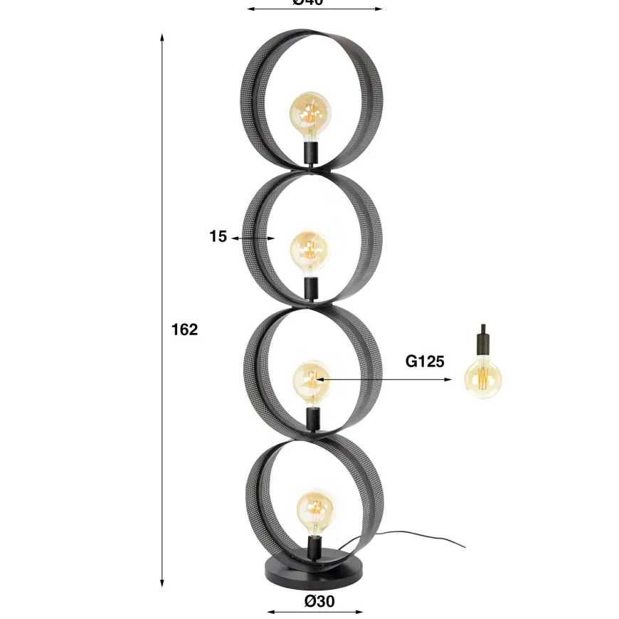 WoonStijl Vloerlamp 4L ring geperforeerd