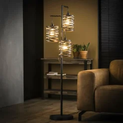 WoonStijl Vloerlamp 3L spindle slate grey / Slate grey