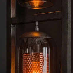 WoonStijl Vloerlamp 3L tower smoke glas-geperforeerd staal