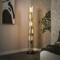 WoonStijl Vloerlamp 5L tube amber glas