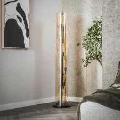 WoonStijl Vloerlamp 5L tube amber glas