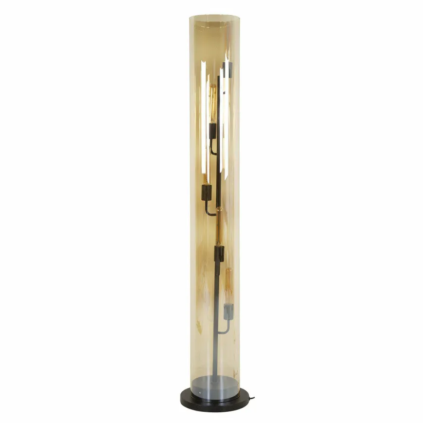WoonStijl Vloerlamp 5L tube amber glas