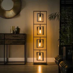WoonStijl Vloerlamp 4L Turn square / Charcoal