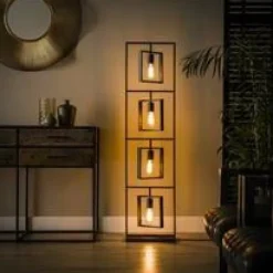 WoonStijl Vloerlamp 4L Turn square / Charcoal