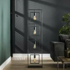 WoonStijl Vloerlamp 4L Turn square / Charcoal