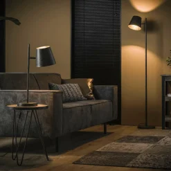 WoonStijl Vloerlamp 1L verstelbare metalen kap / Charcoal