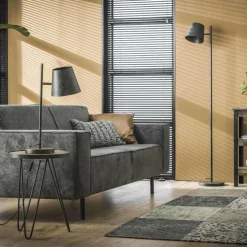 WoonStijl Vloerlamp 1L verstelbare metalen kap / Charcoal