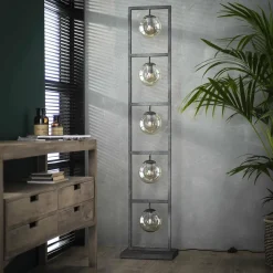 WoonStijl Vloerlamp tower 5x Ø15 glas / Oud zilver showroommodel