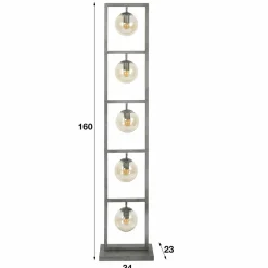 WoonStijl Vloerlamp tower 5x Ø15 glas / Oud zilver showroommodel