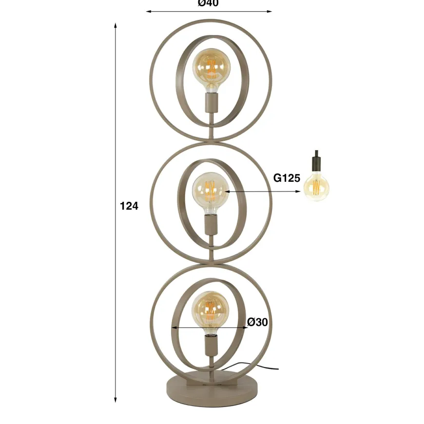 WoonStijl Vloerlamp Turn Around Beige