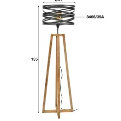 WoonStijl Vloerlamp twist houten kruisframe / Slate grey