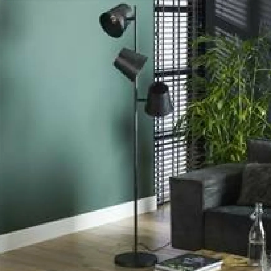 WoonStijl Vloerlamp 3x Kinetic / Charcoal