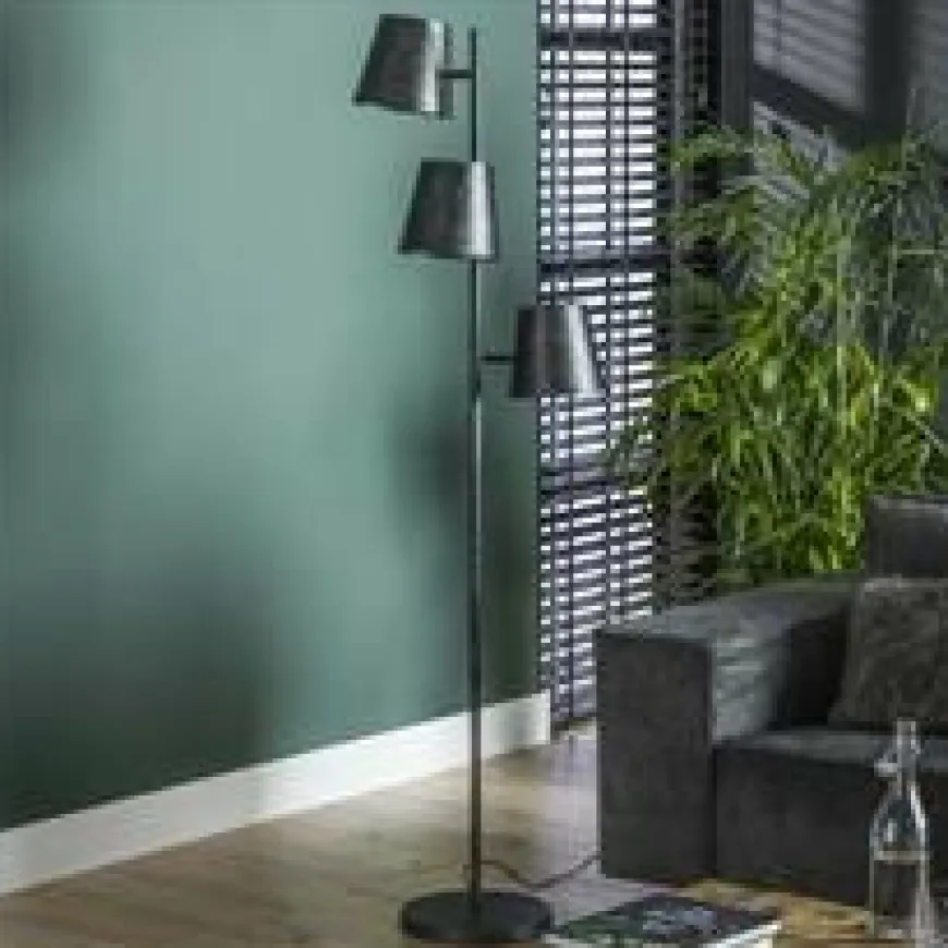 WoonStijl Vloerlamp 3x Kinetic / Charcoal