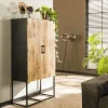WoonStijl Wandkast 2D metal wood Massief mango blank antiek