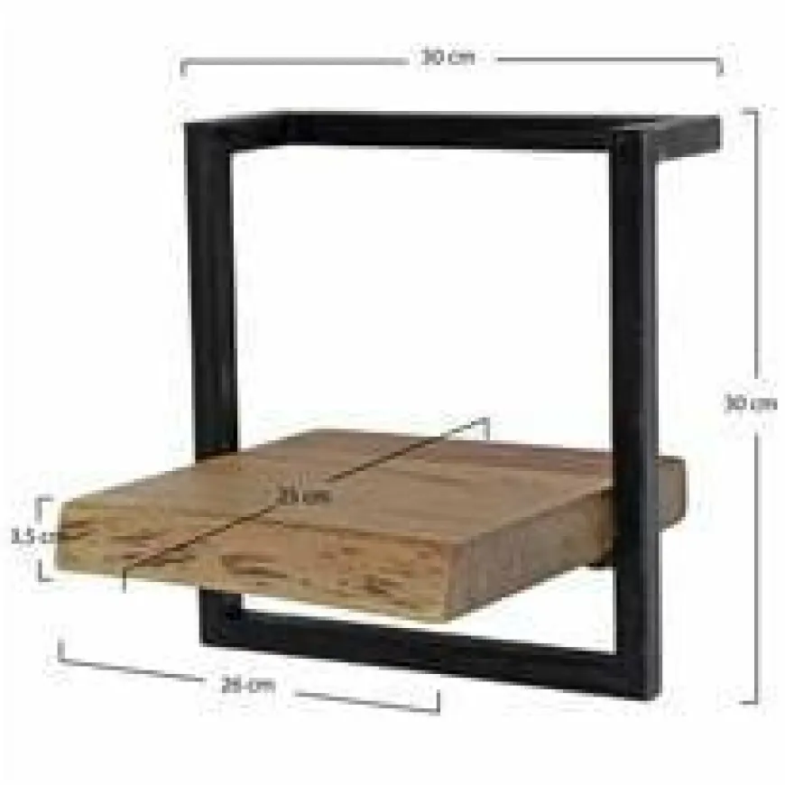 WoonStijl Wandplank Live Edge 30 cm breed