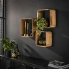 WoonStijl Wandschap Acacia vierkant set van 3