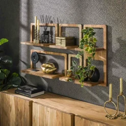 WoonStijl Wandschap Curvy Acacia - Set van 5