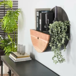 WoonStijl Wandschap half moon Ø50 met lade