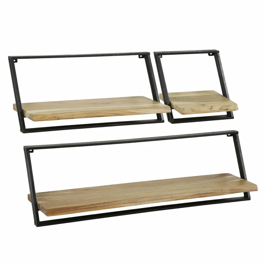 WoonStijl Wandschap set van 3 Lean acacia
