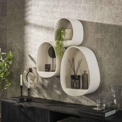 WoonStijl Wandschap set van 3 stone druppel