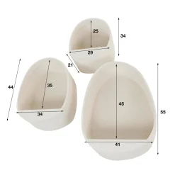 WoonStijl Wandschap set van 3 stone druppel