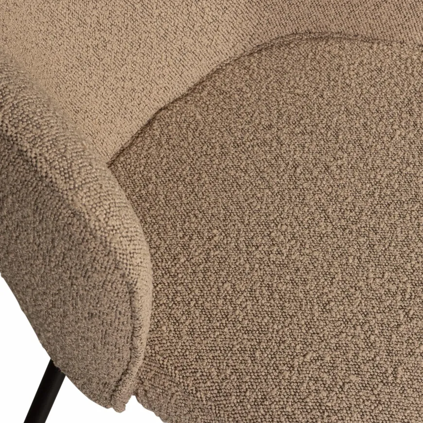 Woood Admit eetkamerstoel bouclé beige