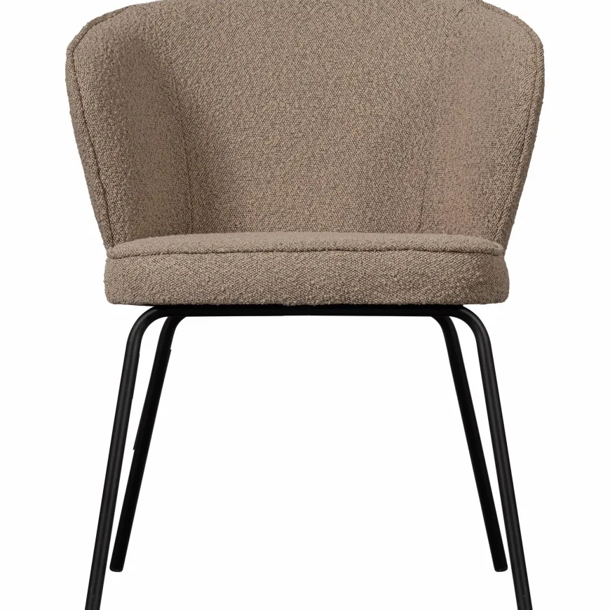 Woood Admit eetkamerstoel bouclé beige