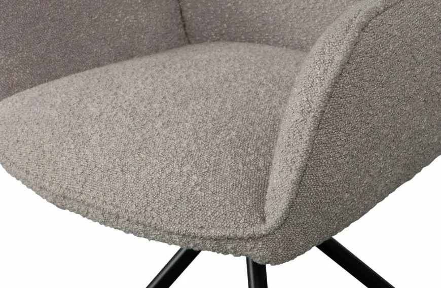 Woood Amber Draaistoel Bouclé Lichtgrijs