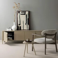 Woood Anka wanddeco katoen zwart/wit