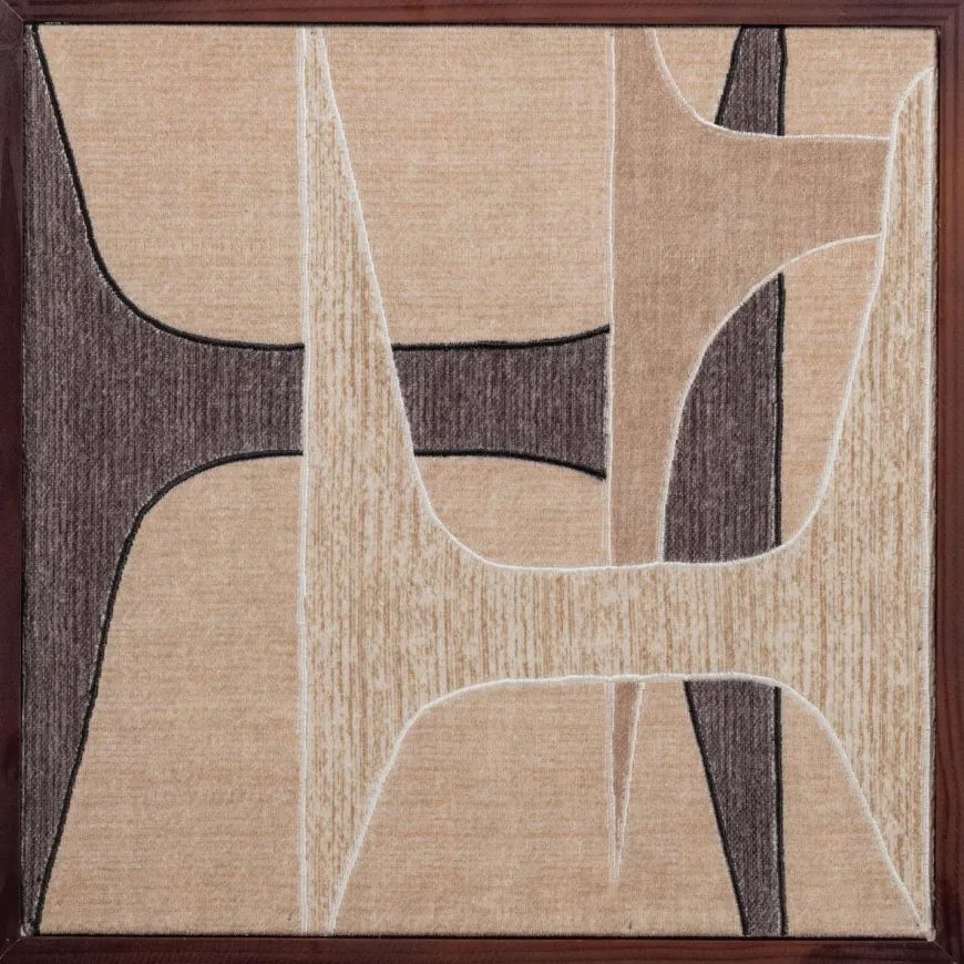 Woood Anno wanddeco katoen naturel/bruin