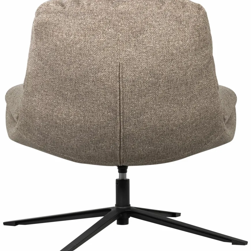 Woood Arve draaifauteuil bedrukte stof naturel melange