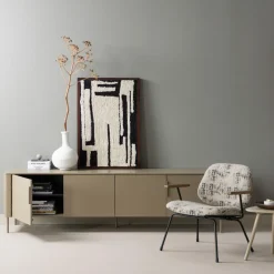 Woood Aure fauteuil chenille beige/zwart