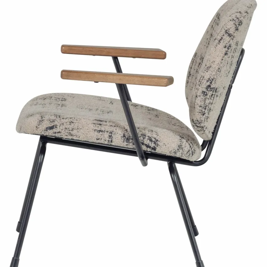 Woood Aure fauteuil chenille beige/zwart