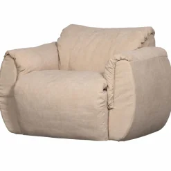 Woood Baggy draaifauteuil geweven chenille zand