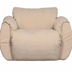Woood Baggy draaifauteuil geweven chenille zand