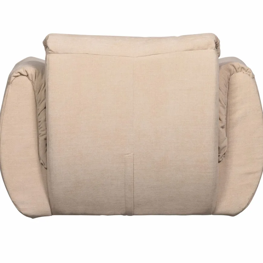 Woood Baggy draaifauteuil geweven chenille zand