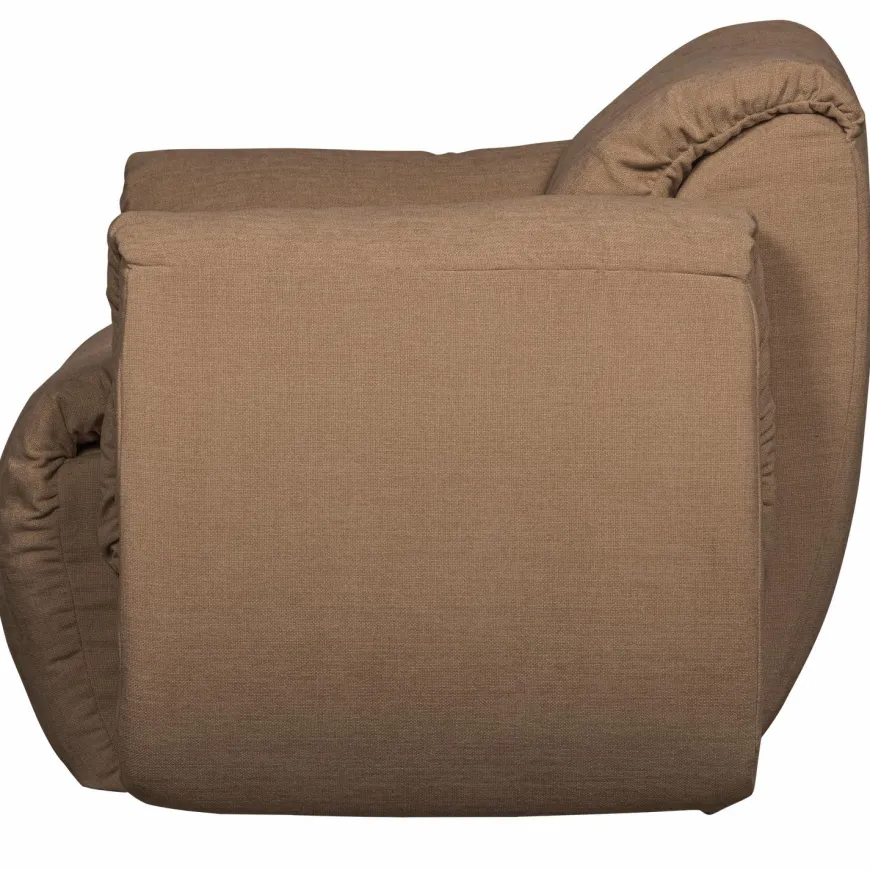 Woood Baggy draaifauteuil geweven chenille bruin