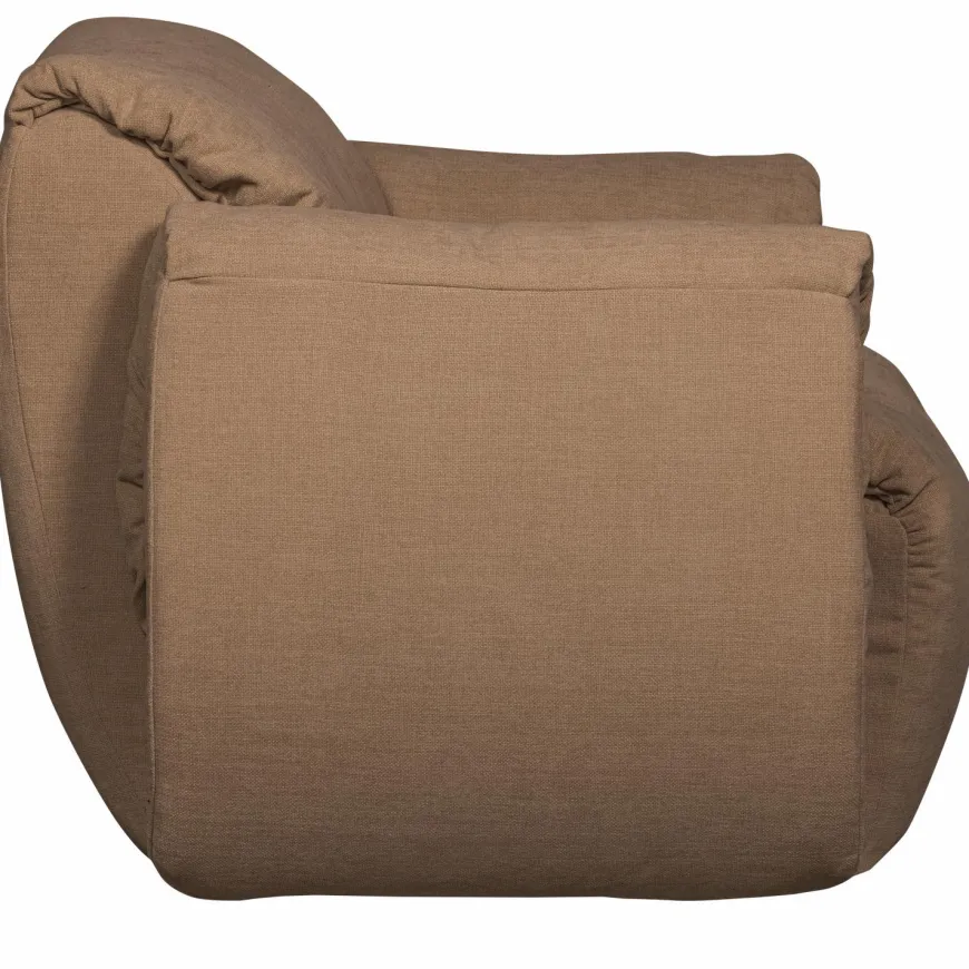 Woood Baggy draaifauteuil geweven chenille bruin