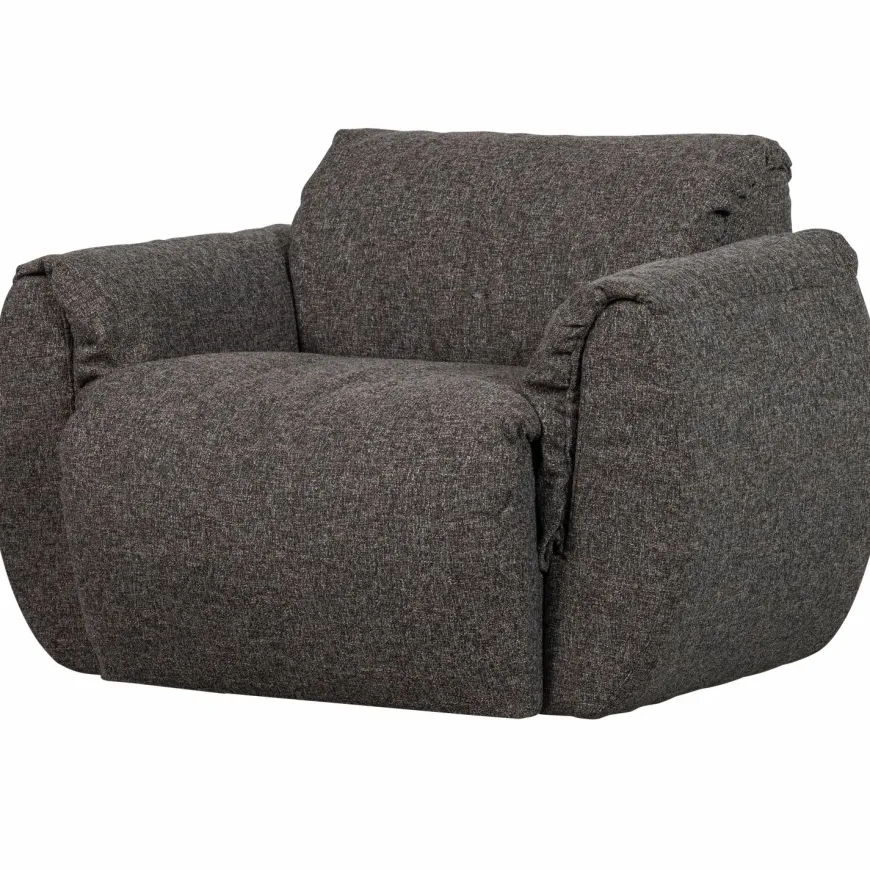 Woood Baggy draaifauteuil geweven stof warmgrijs melange