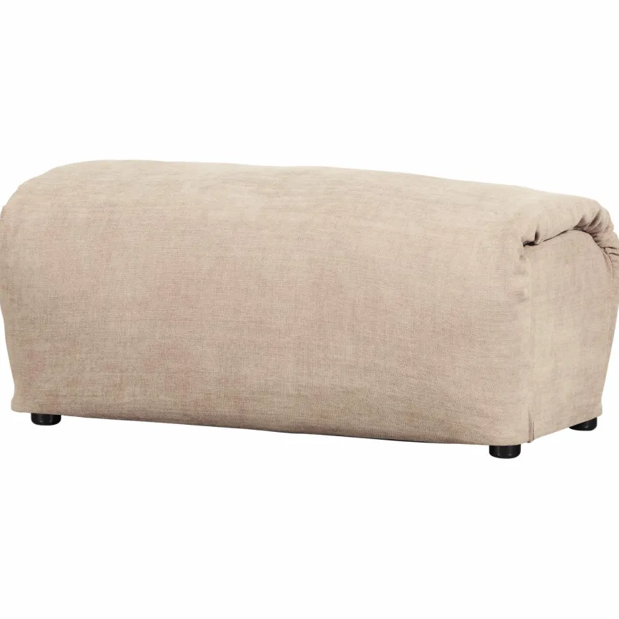 Woood Baggy hocker geweven chenille zand