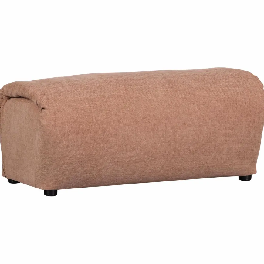 Woood Baggy hocker geweven chenille oudroze