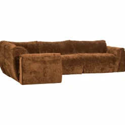 Woood Baggy hoekbank links 3d chenille middenbruin