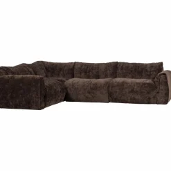 Woood Baggy hoekbank links 3d chenille donkerbruin