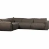 Woood Baggy hoekbank links geweven stof warmgrijs melange